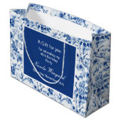 チノワセリーブルーの鳥と花誕生日 ラージペーパーバッグ (裏面アングル)