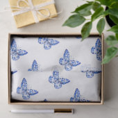 チノワセリーブルーホワイト蝶ティッシュペーパー 薄葉紙 (ギフト)