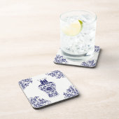 チノワセリーホワイト&ブルージンジャージャー装飾用クッション コースター (右側)