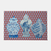 チノワセリーレッドブルーホワイトジンジャージャーズ ドアマット (正面)