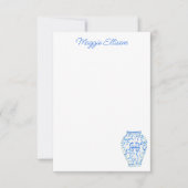 チノワセリー水彩ジンジャー花瓶ノートカード サンキューカード (正面)