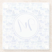 チノワセリー水彩塔模様モノグラム ガラスコースター (裏面)