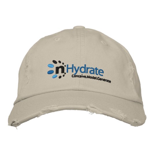 チノ動揺してトウィル帽 刺繍入りキャップ (正面)