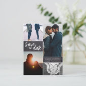 チパーソナライズされたャルクボード4枚の写真を保存 案内ポストカード (スタンド正面)