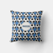 チパーソナライズされたーム名と番号のサッカーボール クッション (裏面)