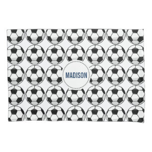 チパーソナライズされたーム名と番号のサッカーボール 枕カバー