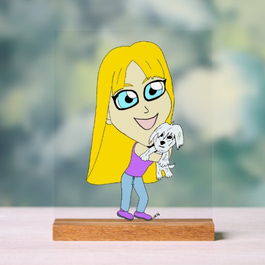 チビと子犬 アクリルサイン (ニュートラル)