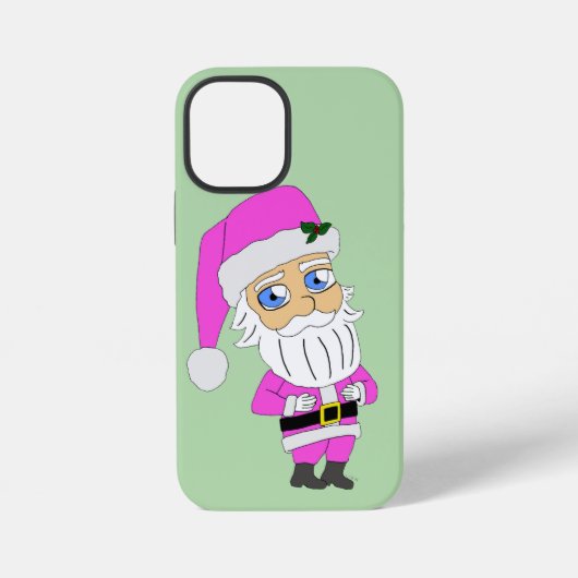 チビサンタのピンクスーツ iPhoneケース (裏面)