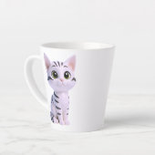 チビ白トラ猫 カフェラテマグ (左アングル)