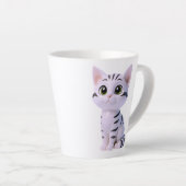 チビ白トラ猫 カフェラテマグ (右アングル)