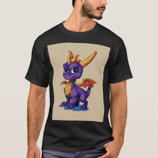 チビ紫竜の冒険者 | かわいいファンタジーマスコット Tシャツ
