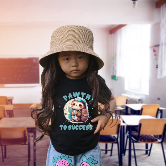 チビ(小さくかわいく書いた感じ)かわいいスロッスネームスクールイヤー背面 Tシャツ