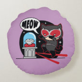 チビ(小さくかわいく書いた感じ)がダイヤを盗む猫 ラウンドクッション (裏面)