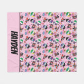 チビ(小さくかわいく書いた感じ)すごいの悪役の行動パターン フリースブランケット (正面(横))