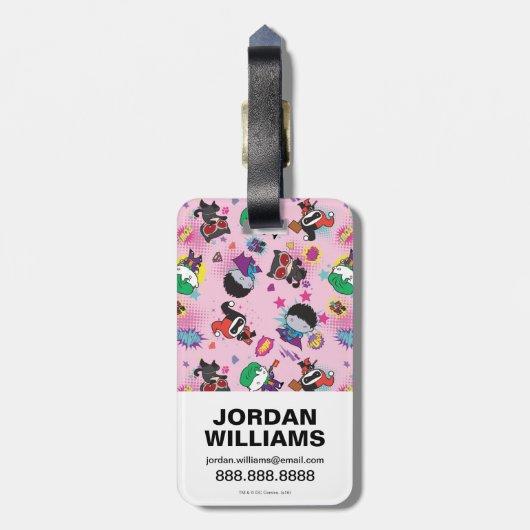 チビ（小さくかわいく書いた感じ）すごいの悪役の行動パターン ラゲッジタグ (裏面縦)