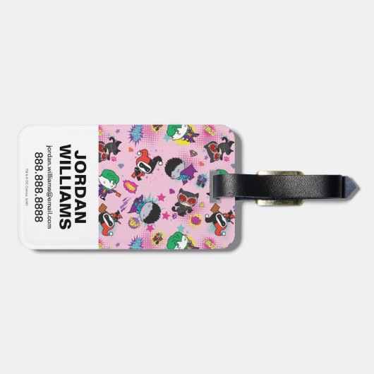 チビ(小さくかわいく書いた感じ)すごいの悪役の行動パターン ラゲッジタグ (裏面横)