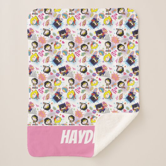 チビ(小さくかわいく書いた感じ)すごいヘロイン模様 シェルパブランケット (正面)