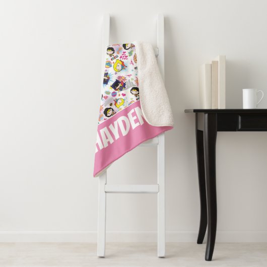 チビ(小さくかわいく書いた感じ)すごいヘロイン模様 シェルパブランケット (インサイチュ)