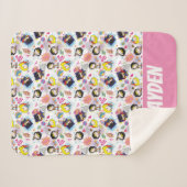 チビ(小さくかわいく書いた感じ)すごいヘロイン模様 シェルパブランケット (正面(横))