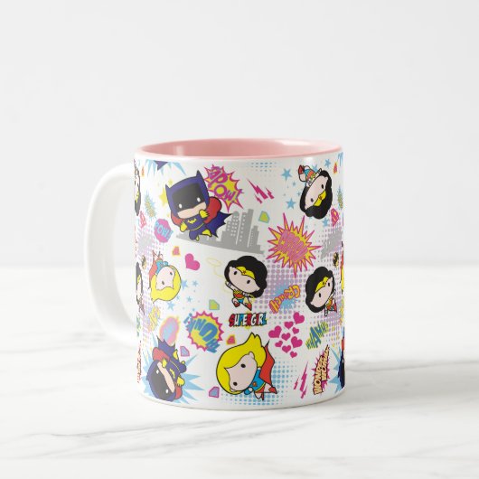 チビ(小さくかわいく書いた感じ)すごいヘロイン模様 ツートーンマグカップ (正面左)