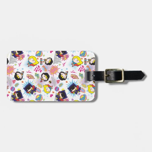 チビ(小さくかわいく書いた感じ)すごいヘロイン模様 ラゲッジタグ (正面横)