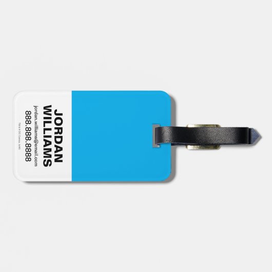 チビ（小さくかわいく書いた感じ）すごいマン水玉模様シールドと名前 ラゲッジタグ (裏面横)