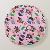 チビ(小さくかわいく書いた感じ)すごい悪人の行動パターン ラウンドクッション (正面)