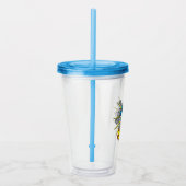 チビ(小さくかわいく書いた感じ)すごい男がレンガの壁を突き抜ける アクリルタンブラー (右)