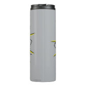 チビ(小さくかわいく書いた感じ)すごい男がレンガの壁を突き抜ける タンブラー (裏面)