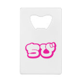 チビ(小さくかわいく書いた感じ)ちび日本の日本語ひらがな クレジットカード栓抜き (裏面)