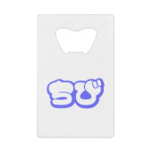 チビ(小さくかわいく書いた感じ)ちび日本の日本語ひらがな クレジットカード栓抜き (正面)