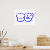 チビ（小さくかわいく書いた感じ）ちび日本の日本語ひらがな ポスター (キッチン)