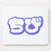 チビ(小さくかわいく書いた感じ)ちび日本の日本語ひらがな マウスパッド (正面)