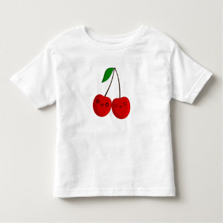 チビ（小さくかわいく書いた感じ）のさくらんぼ トドラーTシャツ