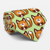 チビ(小さくかわいく書いた感じ)のキツネ ネクタイ (ロール)