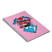 チビ(小さくかわいく書いた感じ)のキャットウーマン、大きなダイヤモンドの上に座る ノートブック (右側)