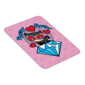 チビ(小さくかわいく書いた感じ)のキャットウーマン、大きなダイヤモンドの上に座る マグネット (右側)