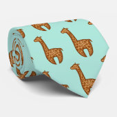 チビ(小さくかわいく書いた感じ)のキリン ネクタイ (ロール)