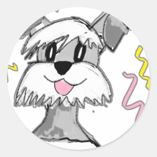 チビ（小さくかわいく書いた感じ）のシュナウツァー ラウンドシール