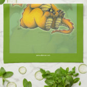 チビ（小さくかわいく書いた感じ）のドラゴン キッチンタオル (折り畳み)