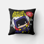 チビ(小さくかわいく書いた感じ)のバットガールが行動に出る準備完了 クッション (裏面)