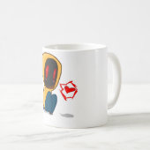 チビ(小さくかわいく書いた感じ)のフード付きスウェットシャツのマグ コーヒーマグカップ (正面右)