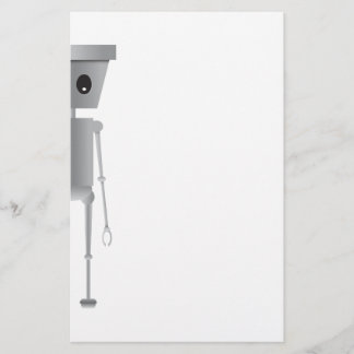 チビ（小さくかわいく書いた感じ）のロボット文房具 便箋