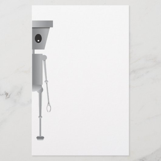 チビ(小さくかわいく書いた感じ)のロボット文房具 便箋 (正面)