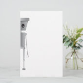 チビ(小さくかわいく書いた感じ)のロボット文房具 便箋 (スタンド正面)