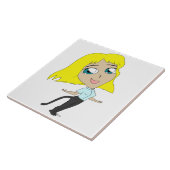 チビ（小さくかわいく書いた感じ）の女の子 タイル (側面)