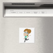 チビ(小さくかわいく書いた感じ)の女の子 マグネット (インサイチュ (食洗機))