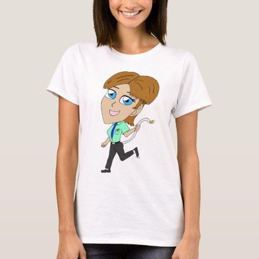 チビ（小さくかわいく書いた感じ）の女の子 Tシャツ (正面)