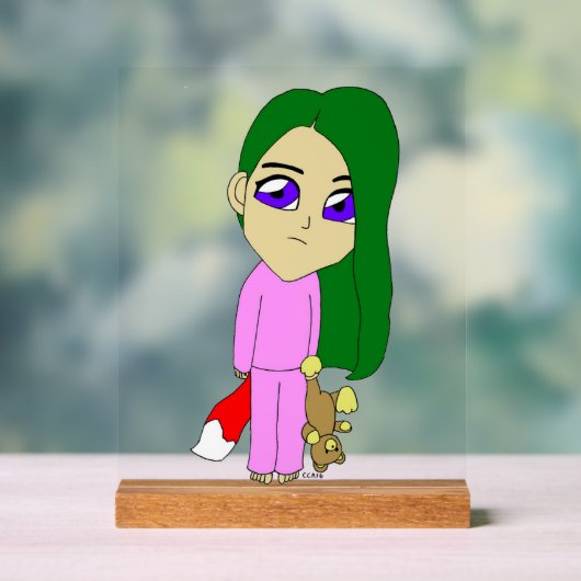 チビ（小さくかわいく書いた感じ）の女 アクリルサイン (ニュートラル)