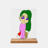 チビ（小さくかわいく書いた感じ）の女 アクリルサイン (正面)